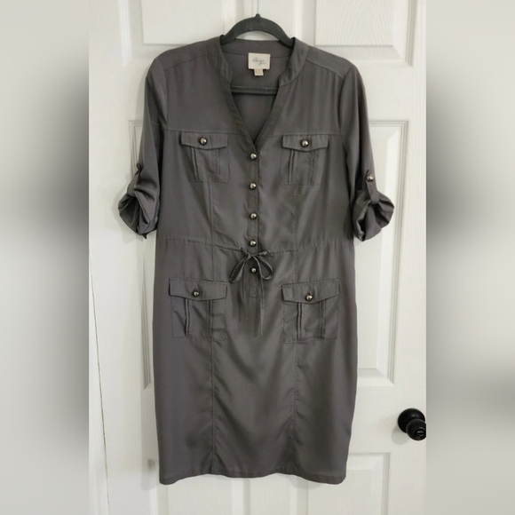 Beige By Eci Dress Size 8 Mid-Length Adjustable Waist Office Vaca Lightweight - Picture 1 of 11
